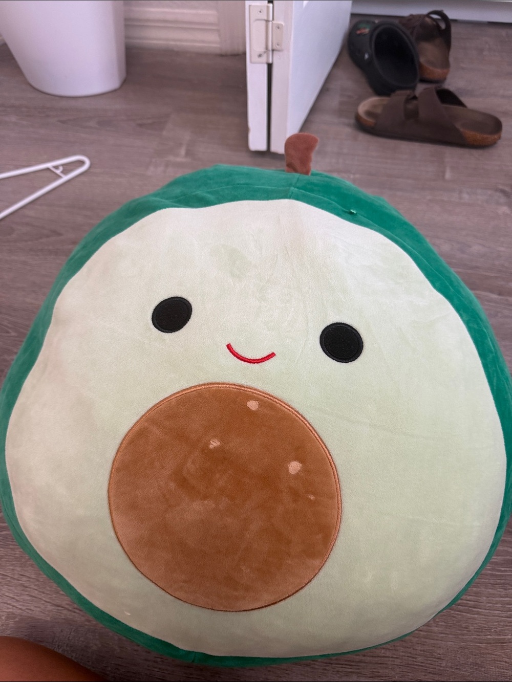 Plush Avocado Kids Pillow - Green and Cream
